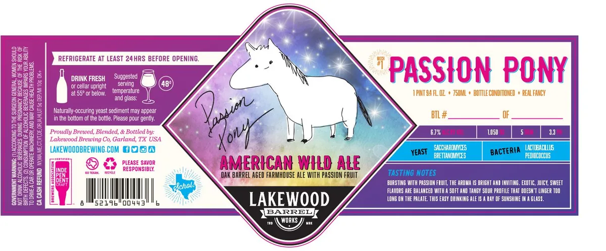 Passion Pony label art — LAKEWOOD BREWING COMPANY