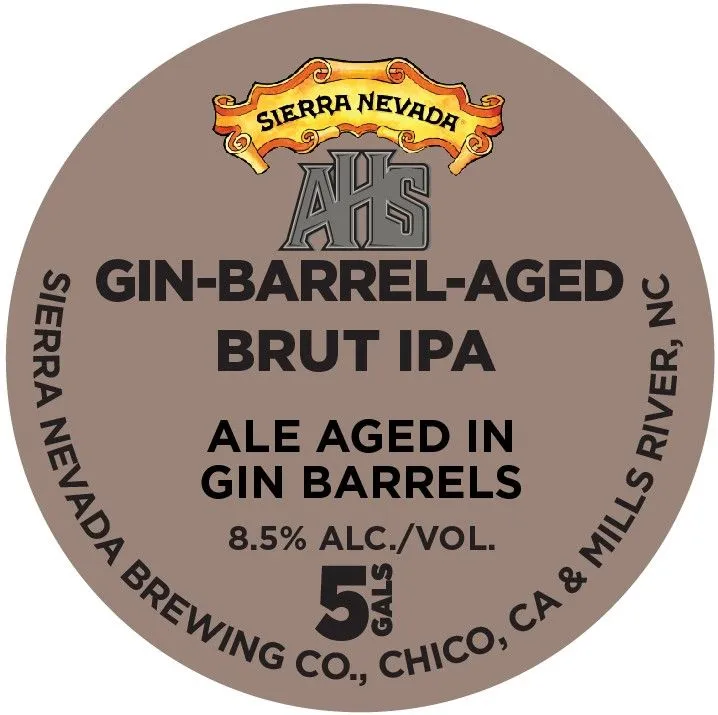 Gin-Barrel-Aged Brut IPA label