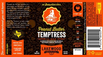 Peanut Butter Temptress label