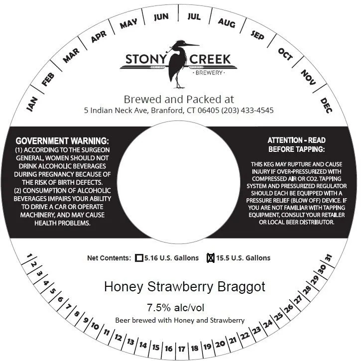 Honey Strawberry Braggot label