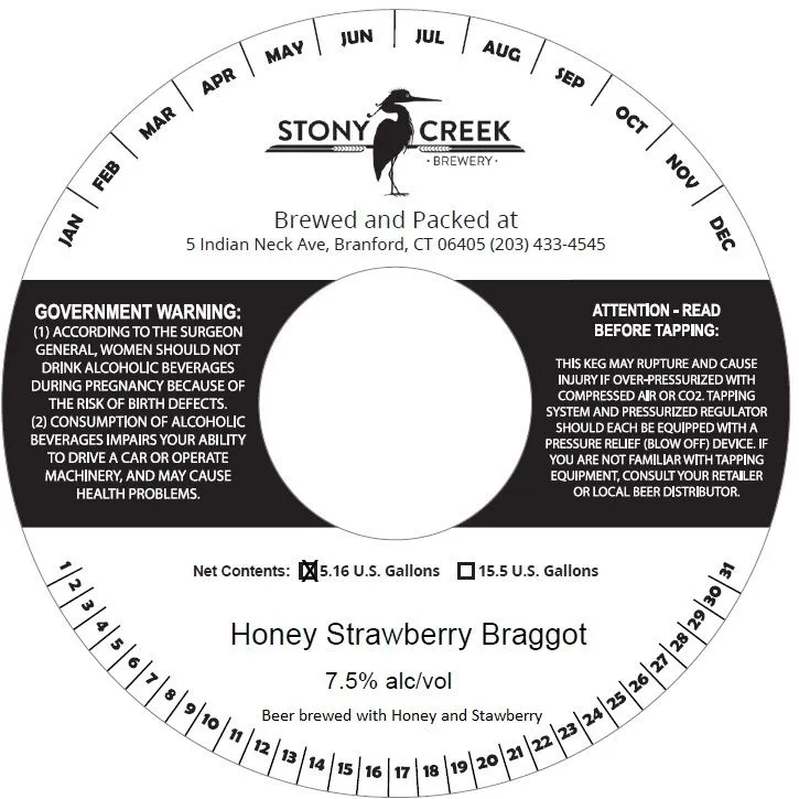 Honey Strawberry Braggot label