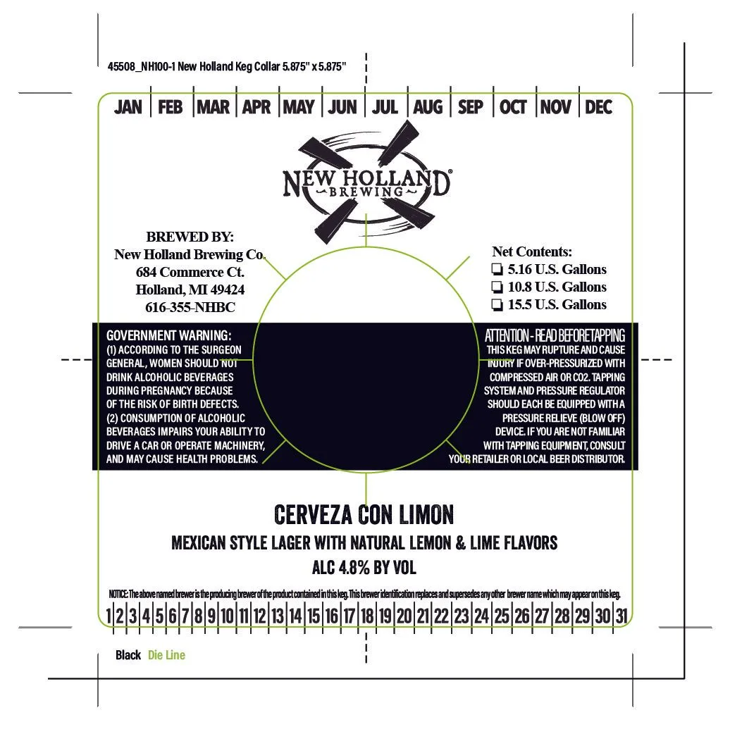 Cerveza Con Limón label art — NEW HOLLAND BREWING