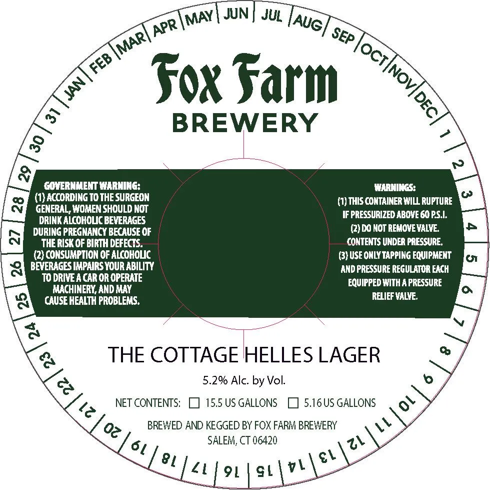 The Cottage Helles Lager label art — THE COTTAGE HELLES LAGER