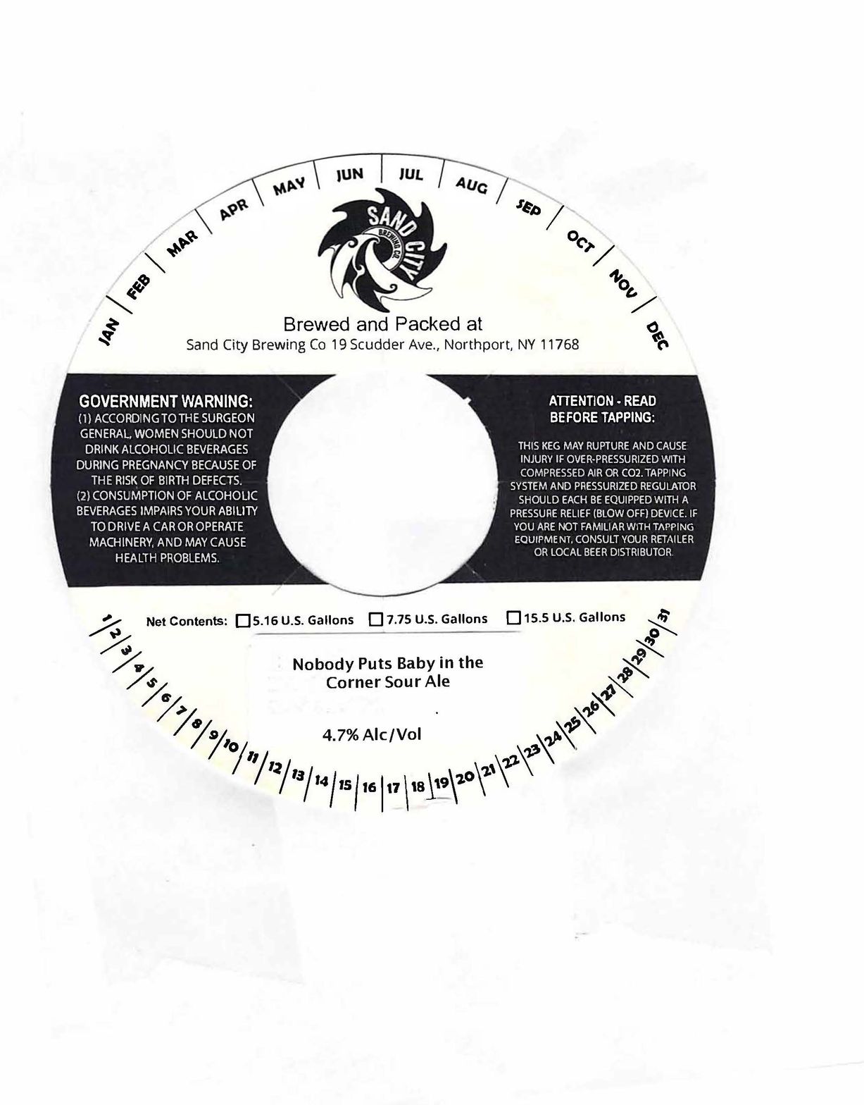 Nobody Puts Baby in the Corner Sour Ale — full label as filed with TTB