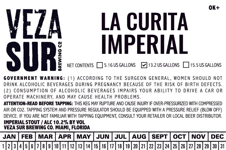 La Curita Imperial label art — VEZA SUR BREWING CO.