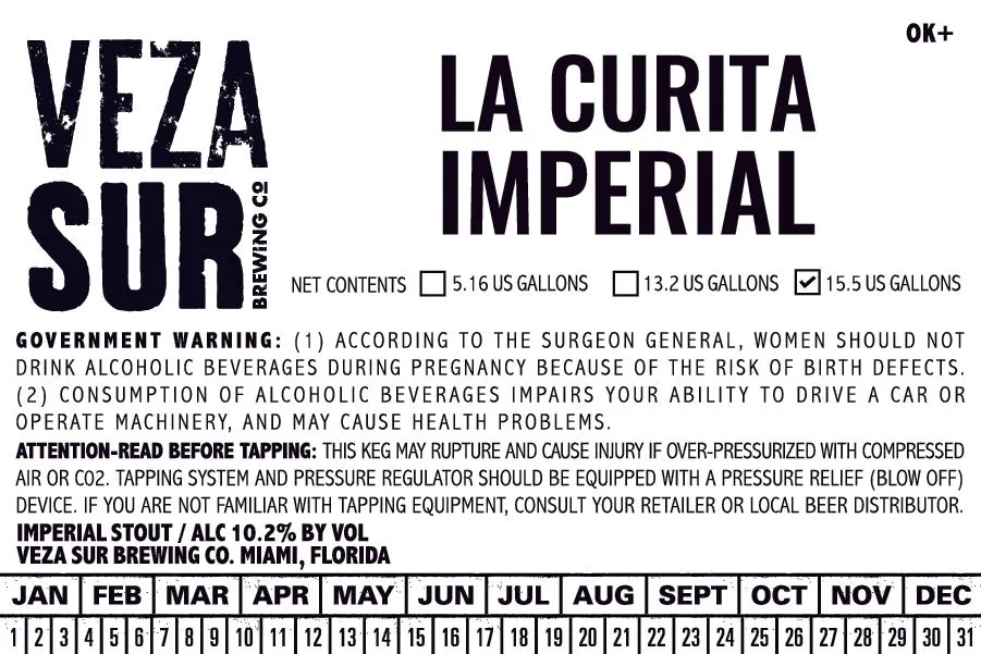 La Curita Imperial label art — VEZA SUR BREWING CO.