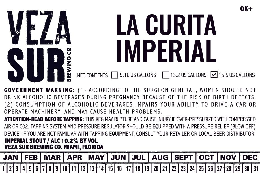 La Curita Imperial — full label as filed with TTB