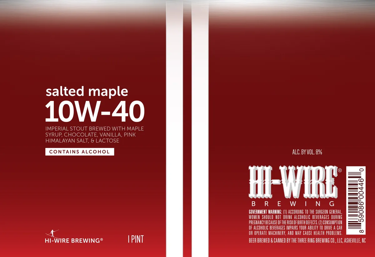 Salted Maple 10W-40 label