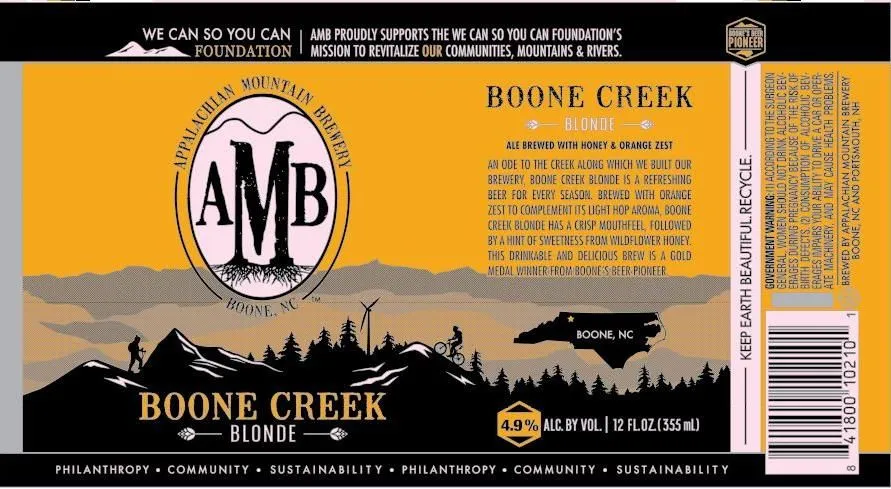 Boone Creek Blonde label