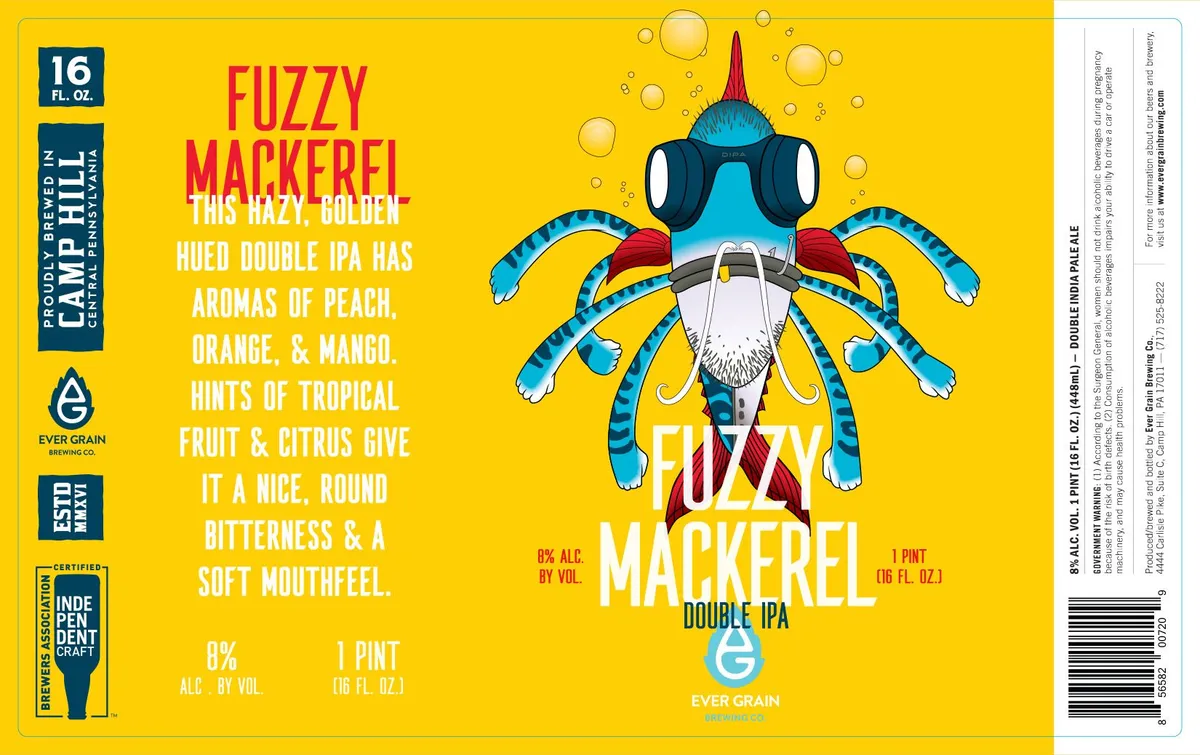 Fuzzy Mackerel India Pale Ale label