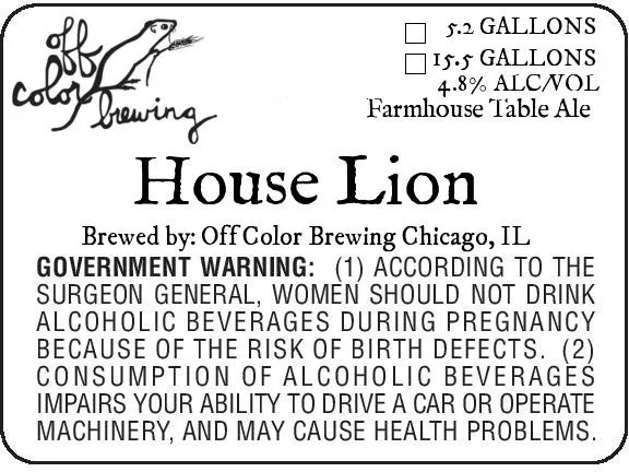 House Lion label