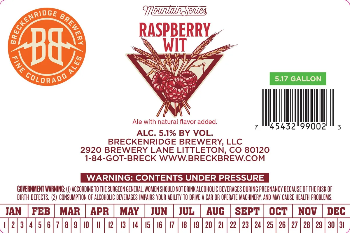 Mountain Series Raspberry Wit label