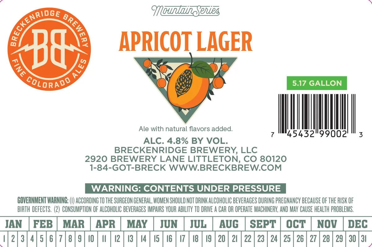 Mountain Series Apricot Lager label