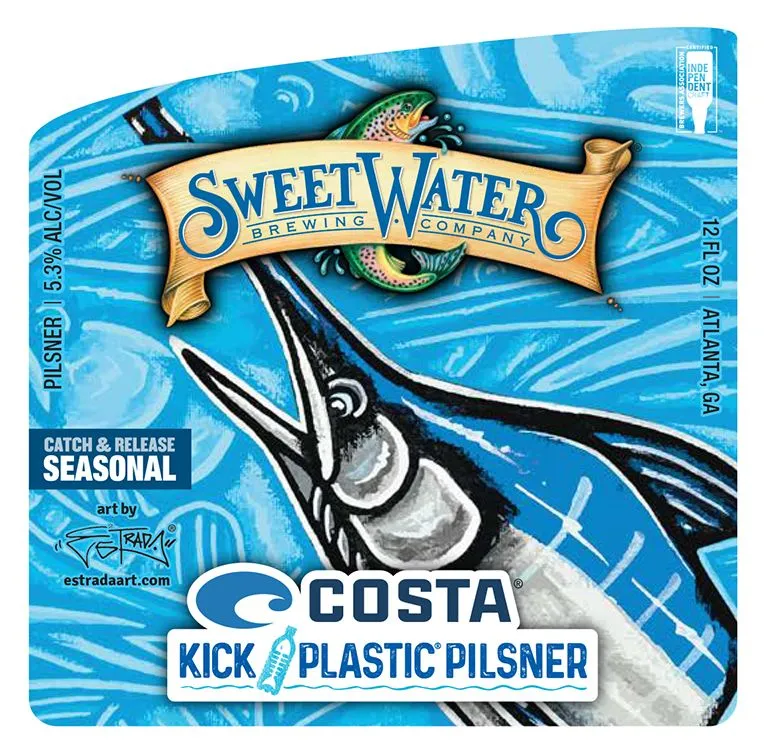 Costa Kick Plastic Pilsner label