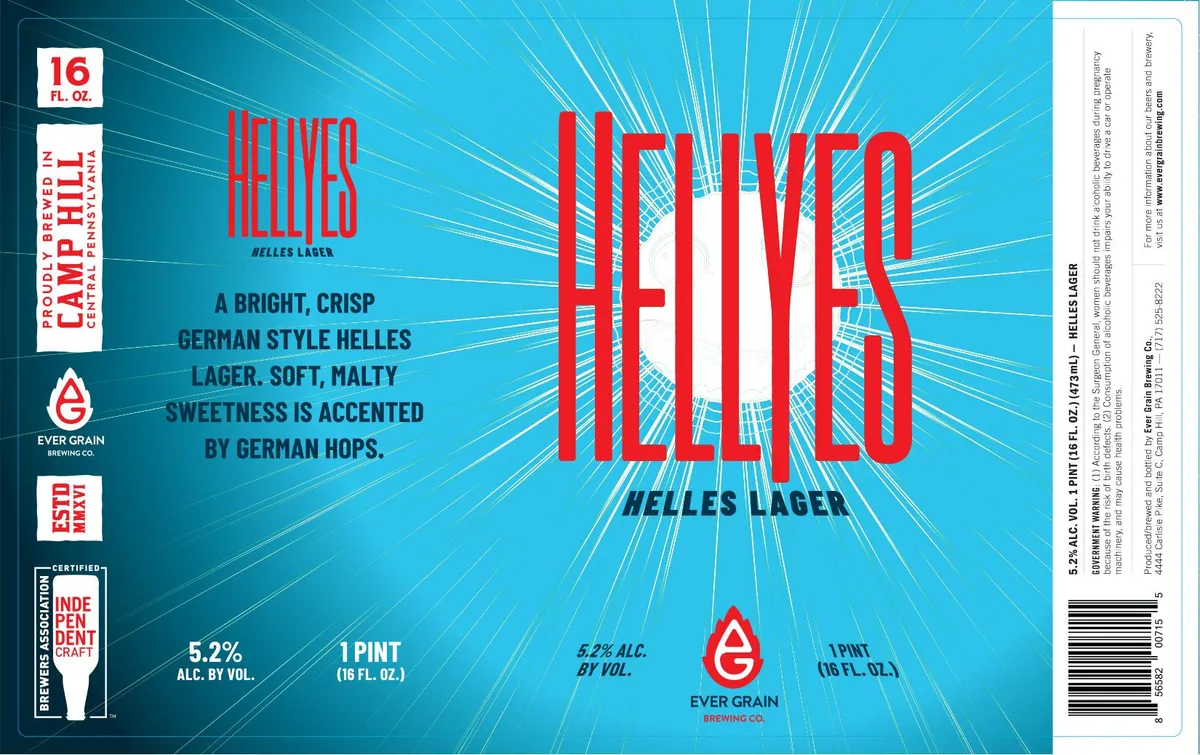 Hellyes Helles Lager label