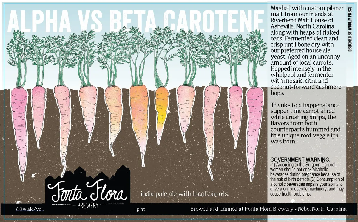 Alpha vs Beta Carotene label