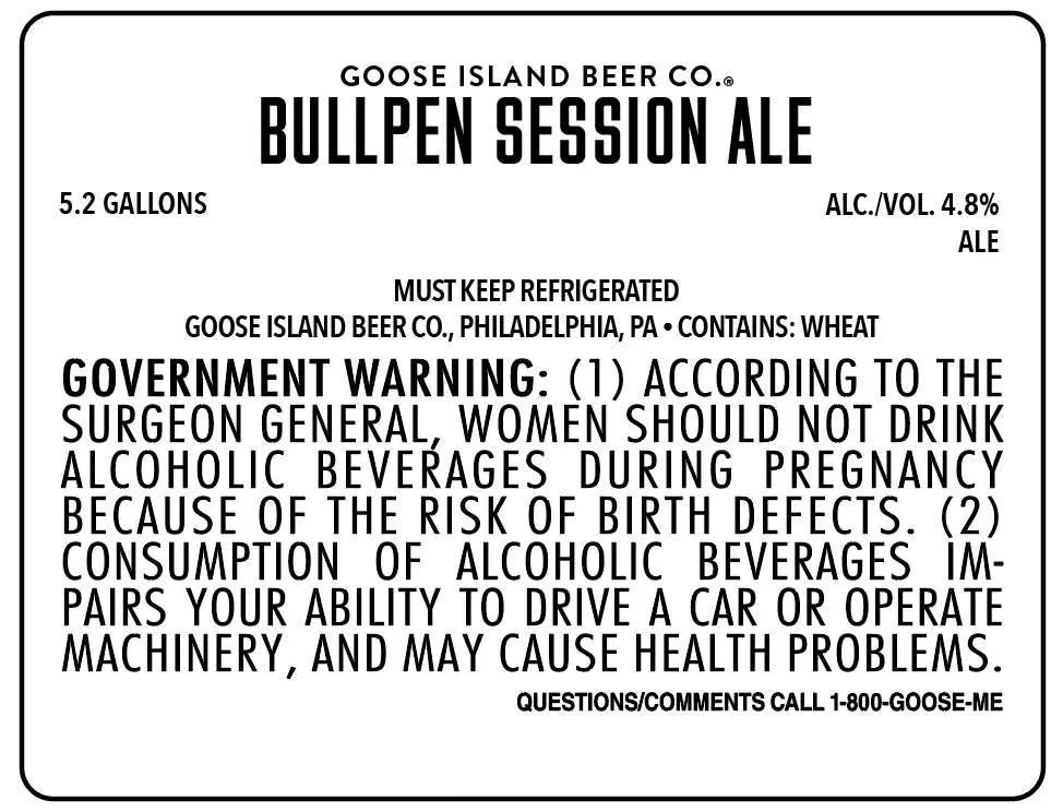 Bullpen Session Ale label