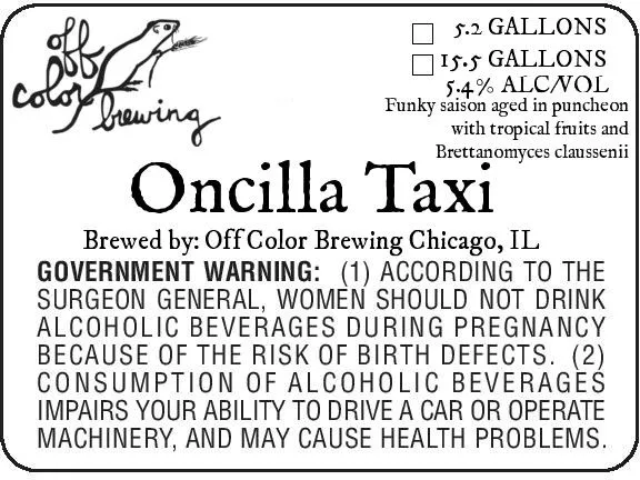 Oncilla Taxi label