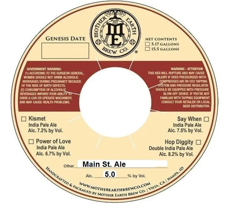 Main St. Ale label