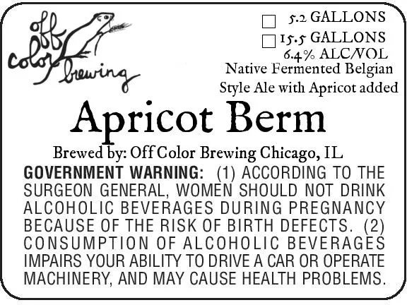 Apricot Berm label