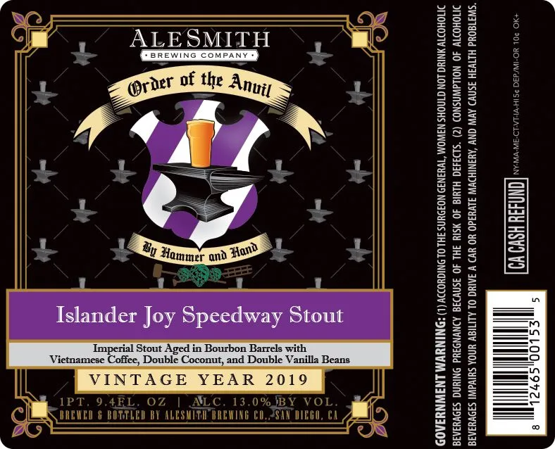 Islander Joy Speedway Stout label
