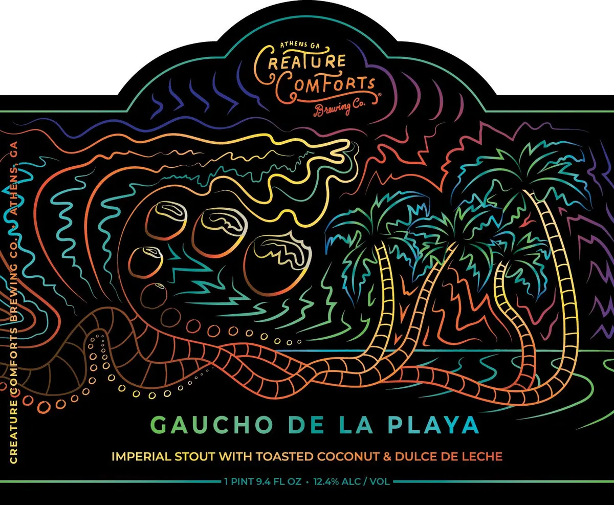 Gaucho De La Playa label art — CREATURE COMFORTS BREWING CO.