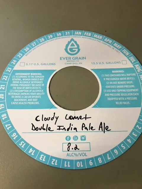Cloudy Comet Double India Pale Ale label