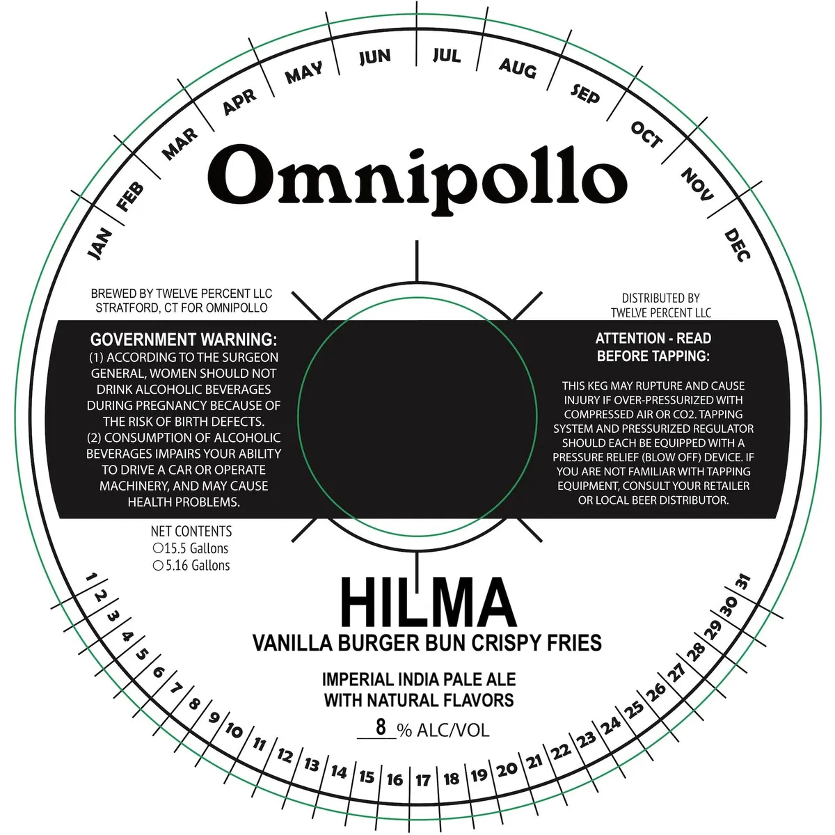 Hilma Vanilla Burger Bun Crispy Fries label