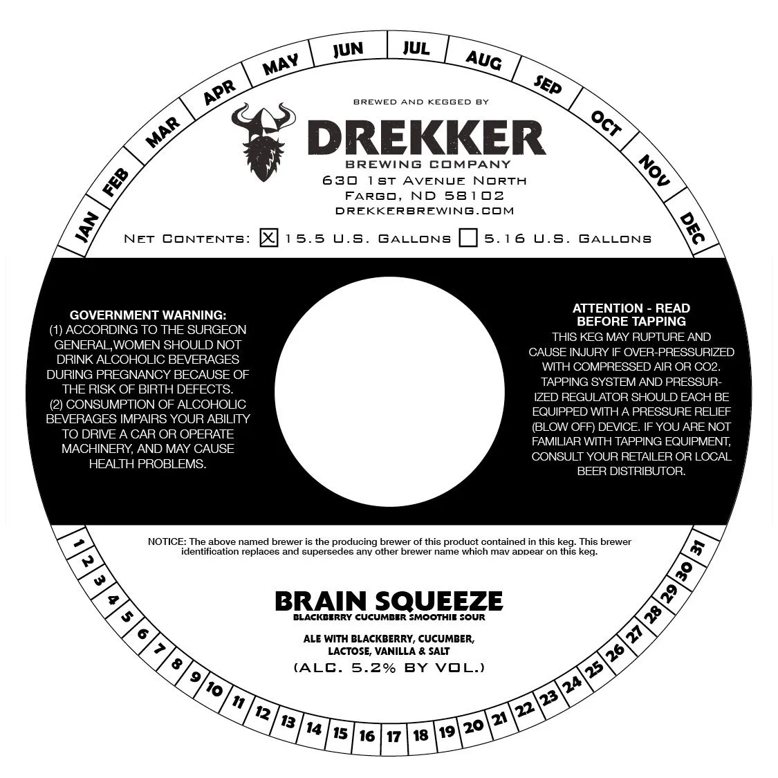 Brain Squeeze Smoothie Sour - Blackberry Cucumber label