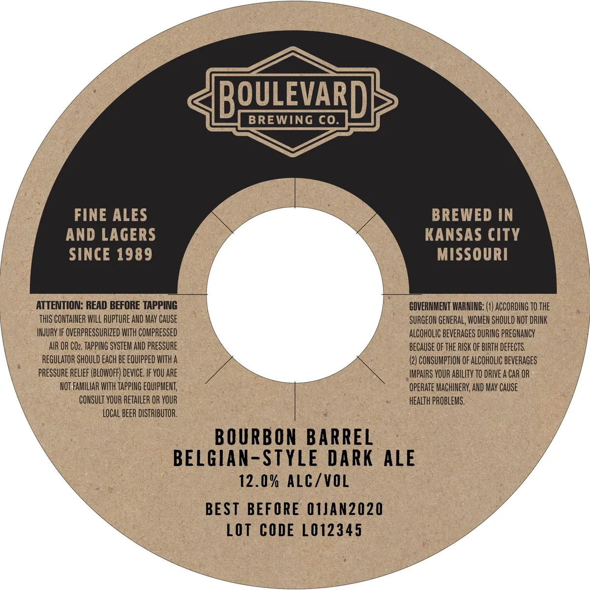 Bourbon Barrel Belgian-Style Dark Ale label