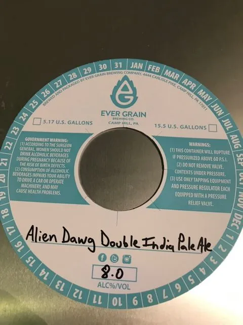 Alien Dawg Double India Pale Ale label