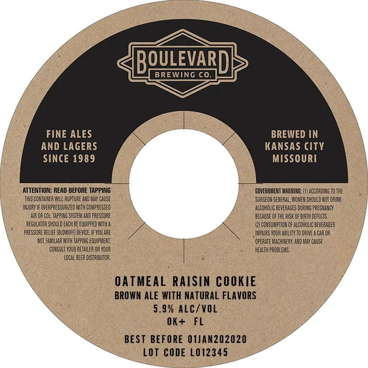 Oatmeal Raisin Cookie label