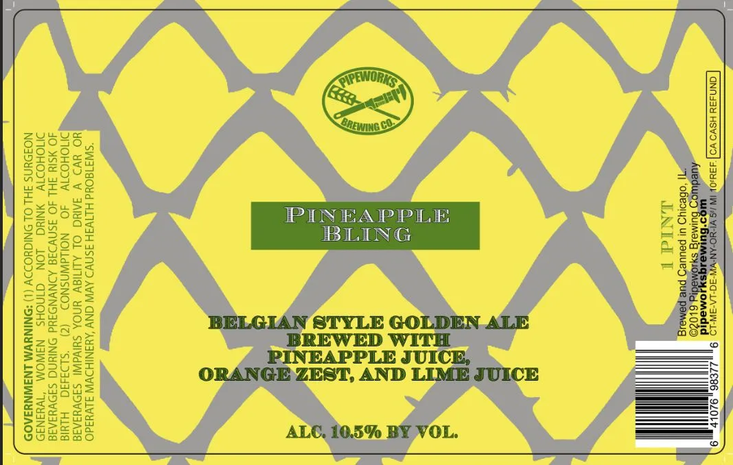 Pineapple Bling label