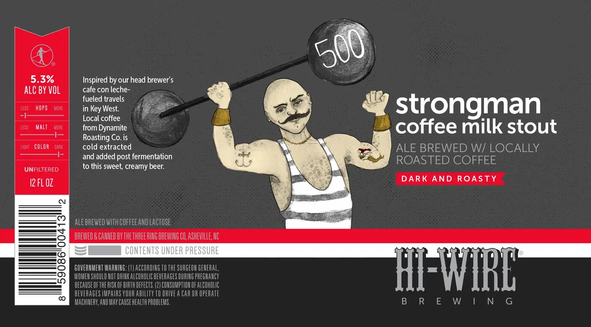 Strongman Coffee Milk Stout label