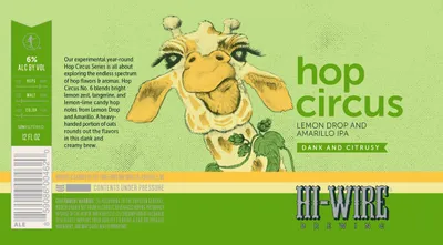 Hop Circus Lemon Drop and Amarillo IPA label