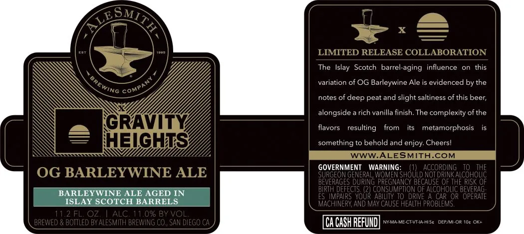 Gravity Heights OG Barleywine Ale label
