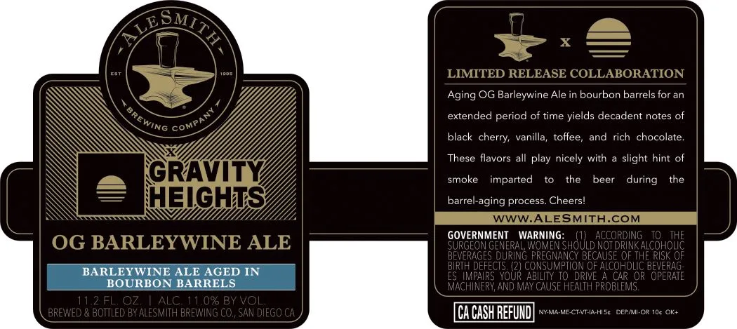Gravity Heights OG Barleywine Ale label