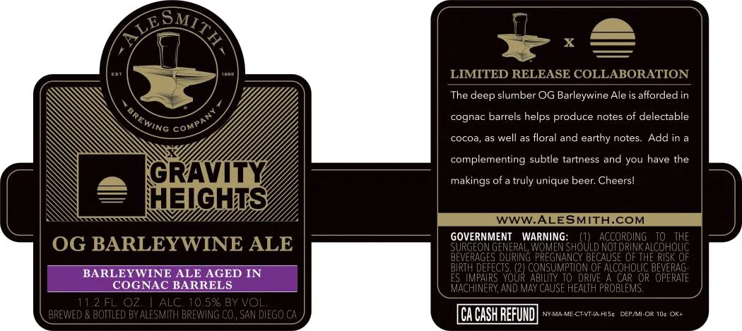 Gravity Heights OG Barleywine Ale label