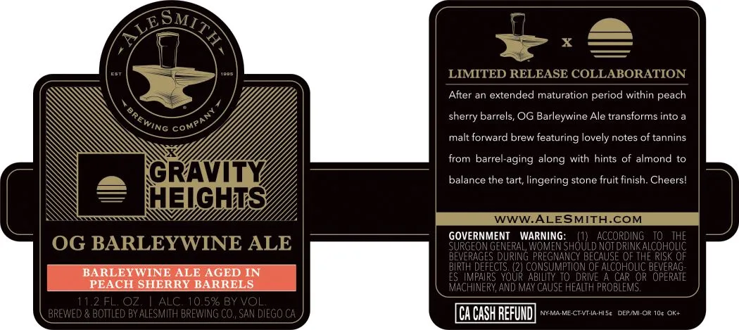 Gravity Heights OG Barleywine Ale label