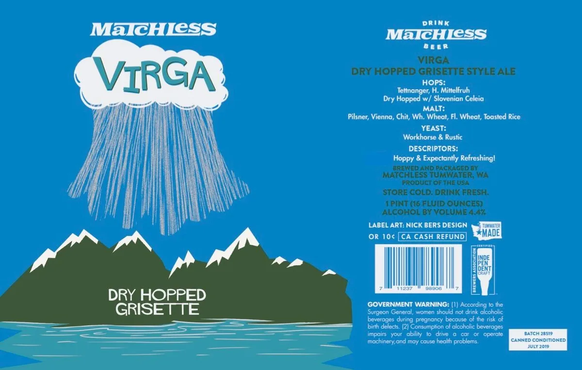 Virga Dry Hopped Grisette label