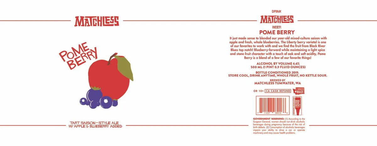Pome Berry Tart Saison-Style Ale W/ Apple & Blueberry Added label