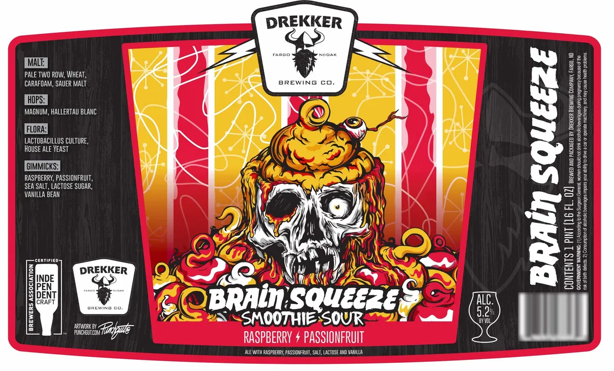 Brain Squeeze Raspberry Passionfruit Smoothie Sour label