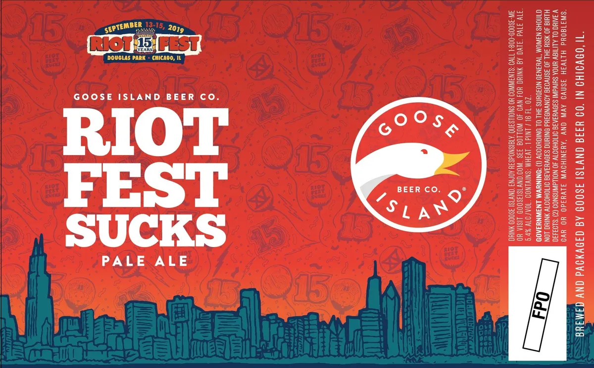 Riot Fest Sucks label