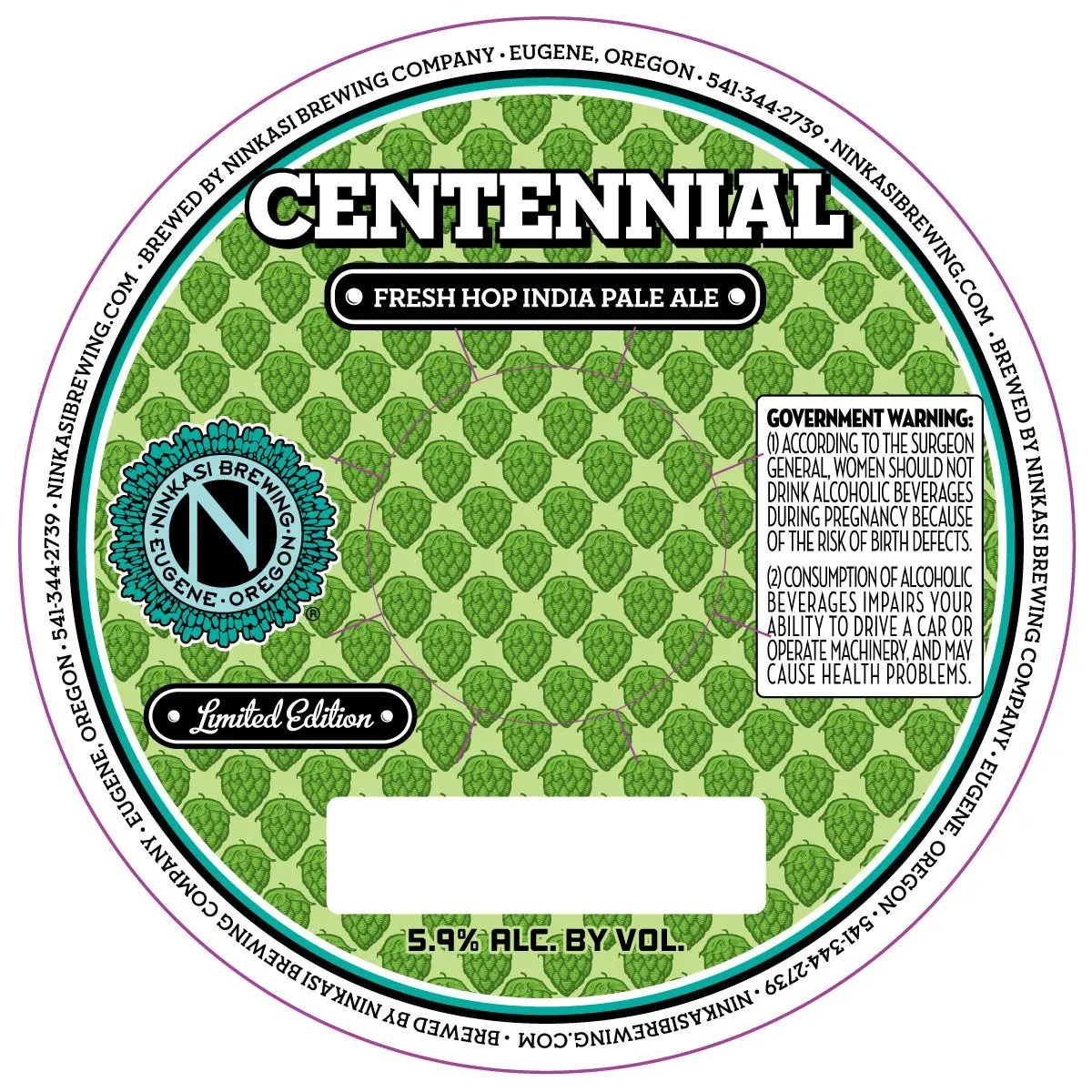 Centennial Fresh Hop label