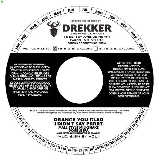 Orange You Glad I Didn't Say Prrrt Mall Style Milkshake Double IPA label