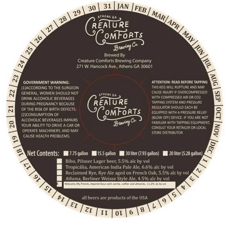 Welcome, My Friends label