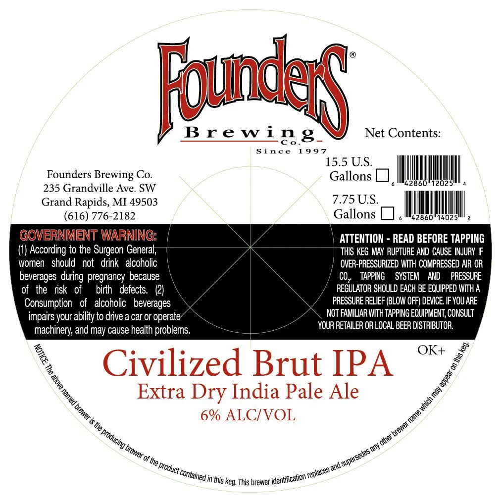 Civilized Brut IPA label