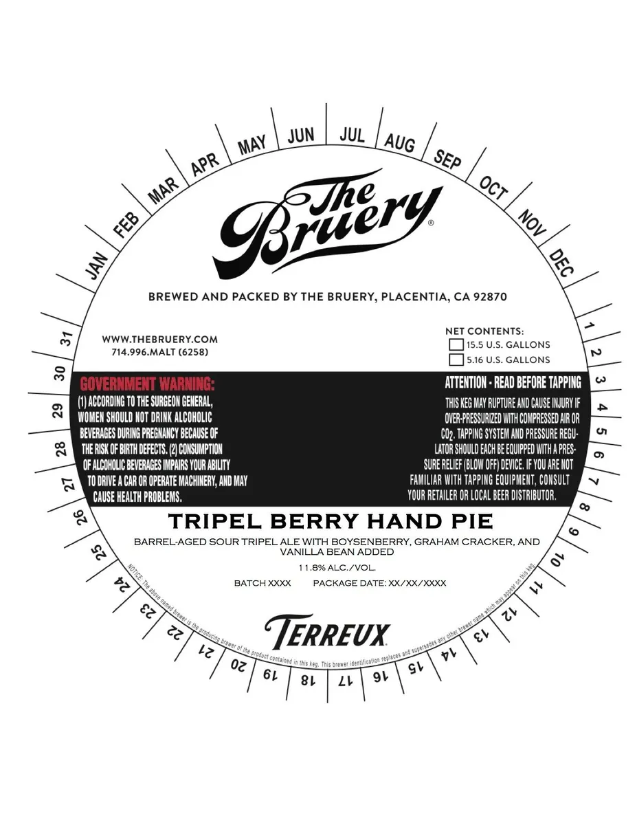 Tripel Berry Hand Pie label