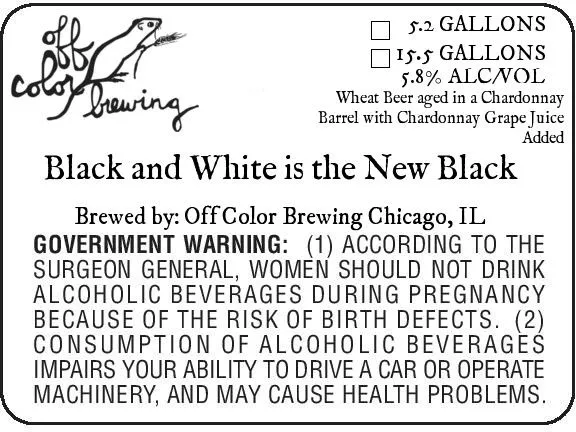 Black and White is the New Black label