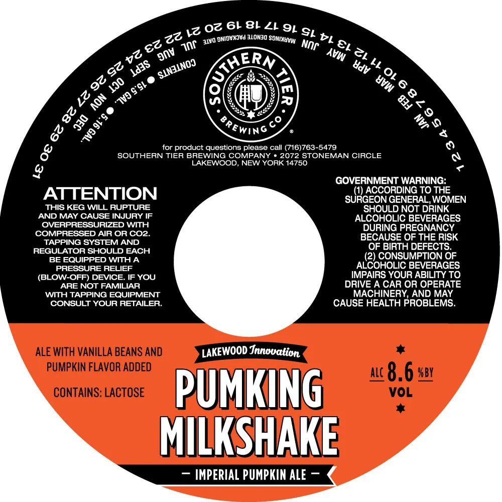 Pumking Milkshake label